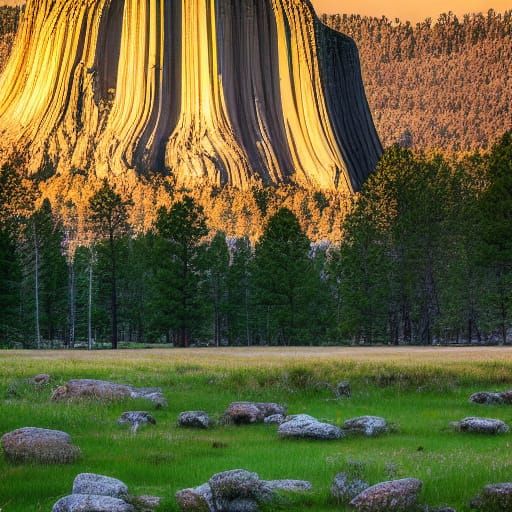 Devils Tower at Golden Hour: National Geographic Style