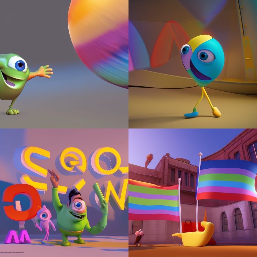 Joyful Scene in Pixar-Inspired 3D Digital Art