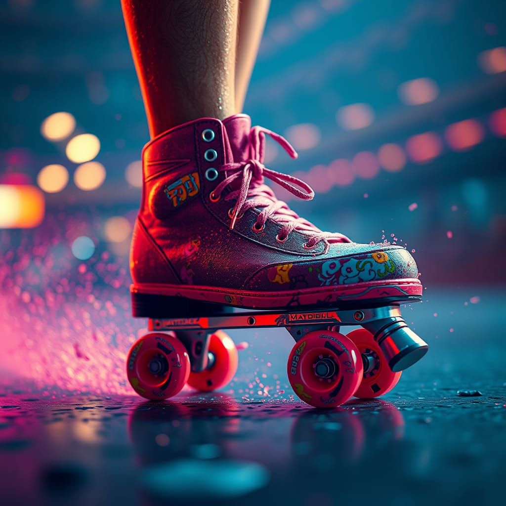 Detailed Matte Painting of a Roller Skate