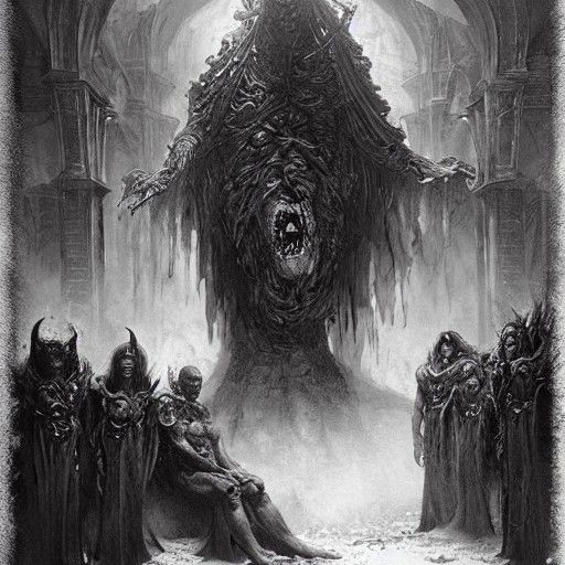 Slaanesh in Horror Style of Doré and Rutkowski