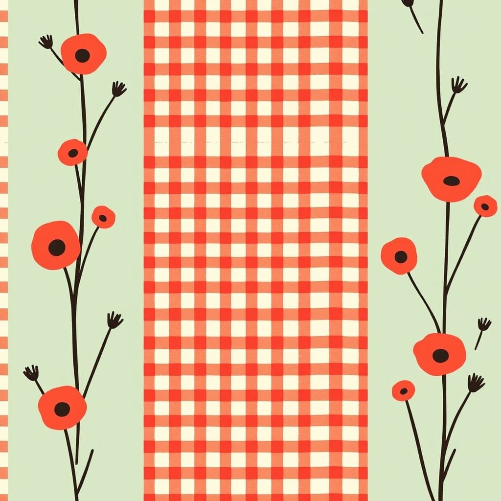 Whimsical Gingham Print Fabric in Vibrant Colors