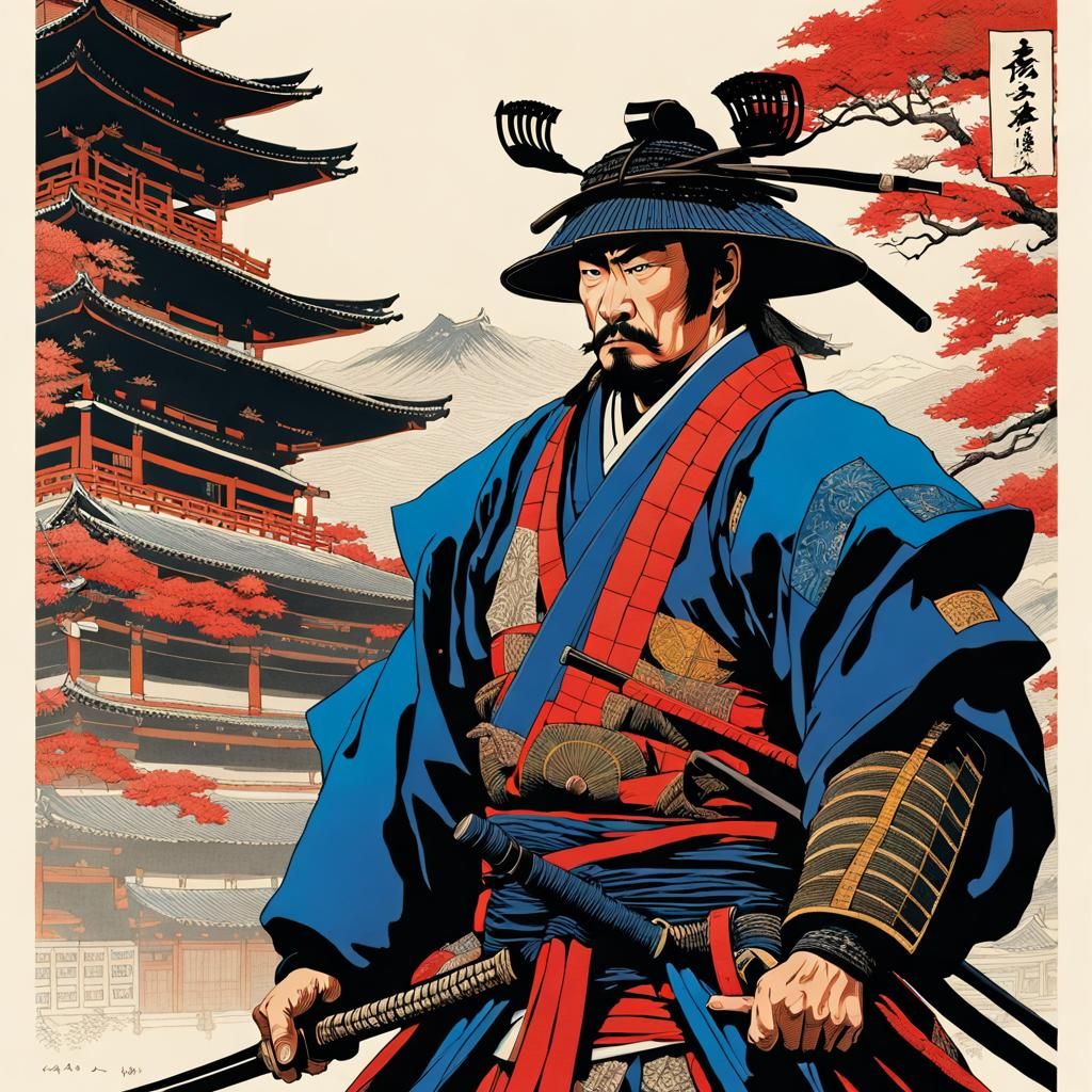 Portrait of a proud samurai