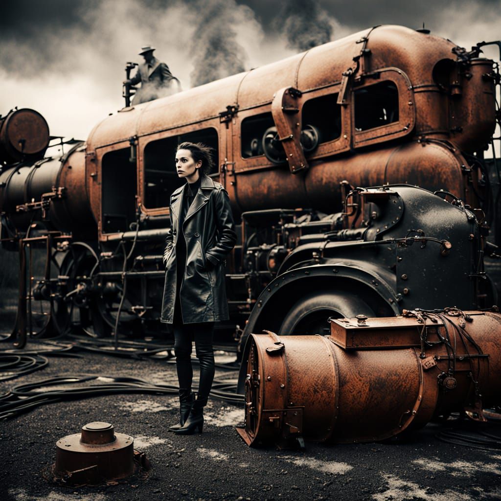 Goth Fashion Model in Moody Black and White Portrait