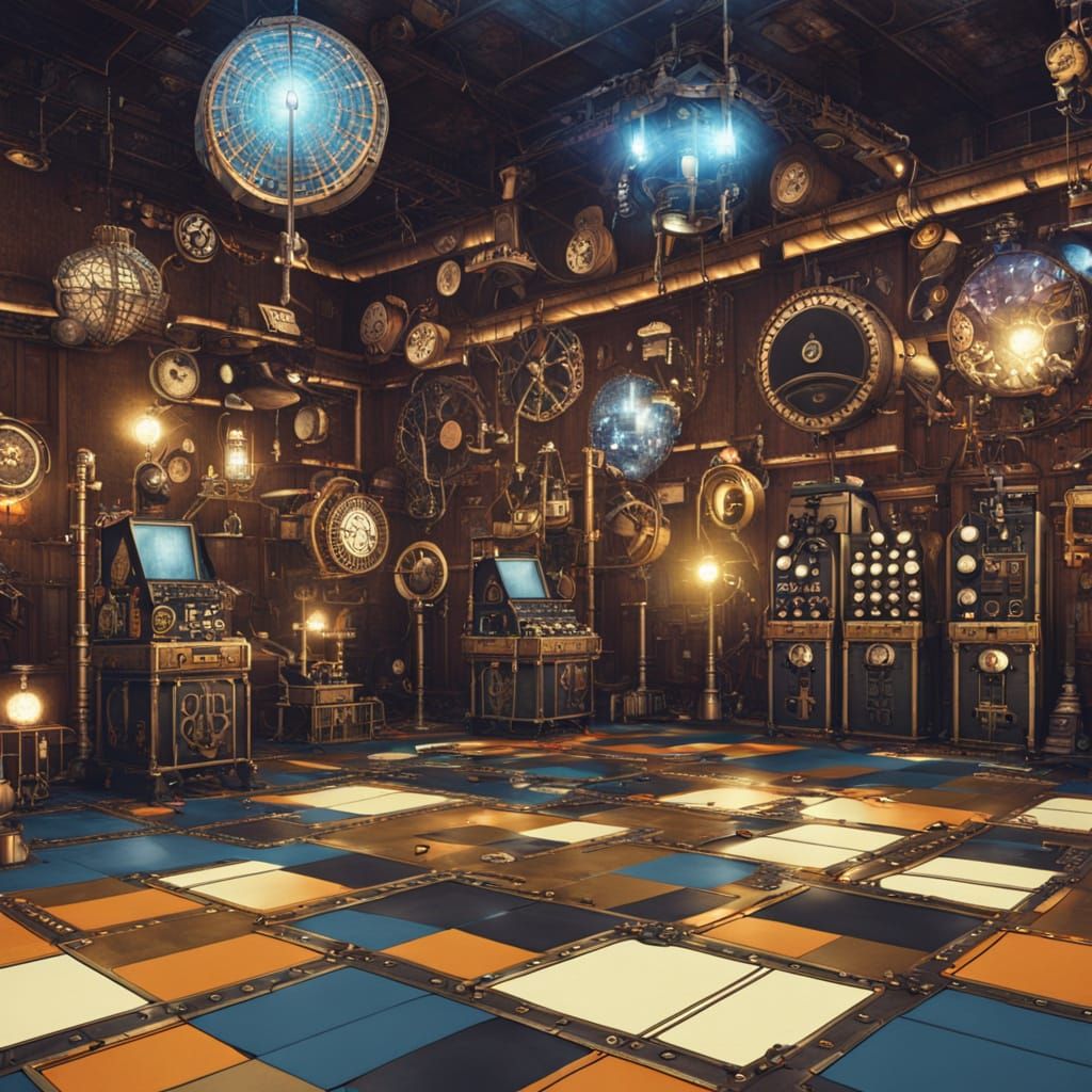 Steampunk Disco Dance Floor in Industrial Elegance