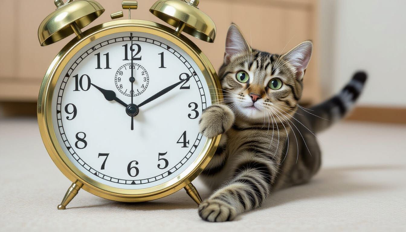 Whimsical Cat Stealing Time