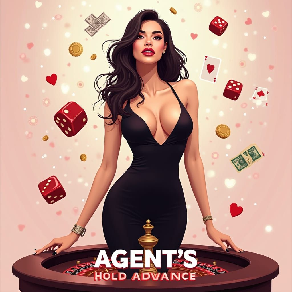 Glamorous Casino Promotion with Floating Elements