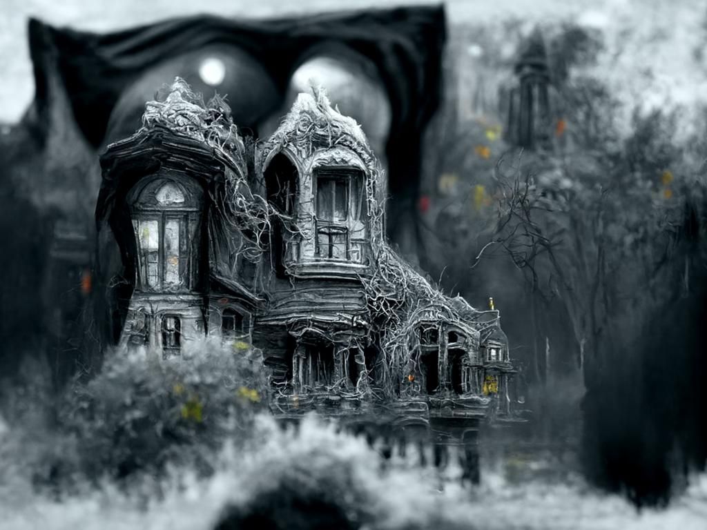 Terrifying Haunted Victorian House in Gothic Digital Art