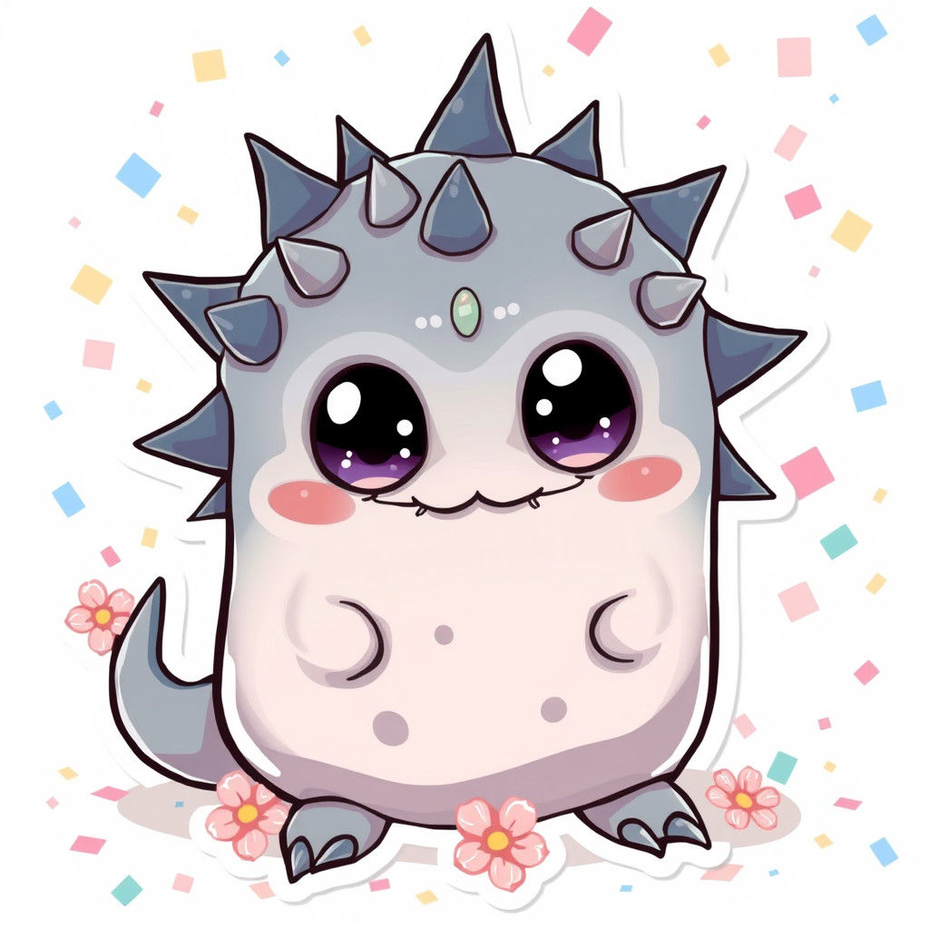 Adorable Kawaii Slime Monster Sticker Art