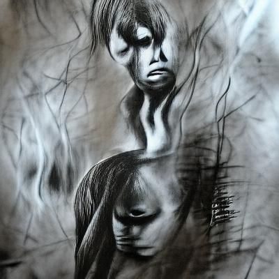 Monochromatic Shadow Figure Illustration