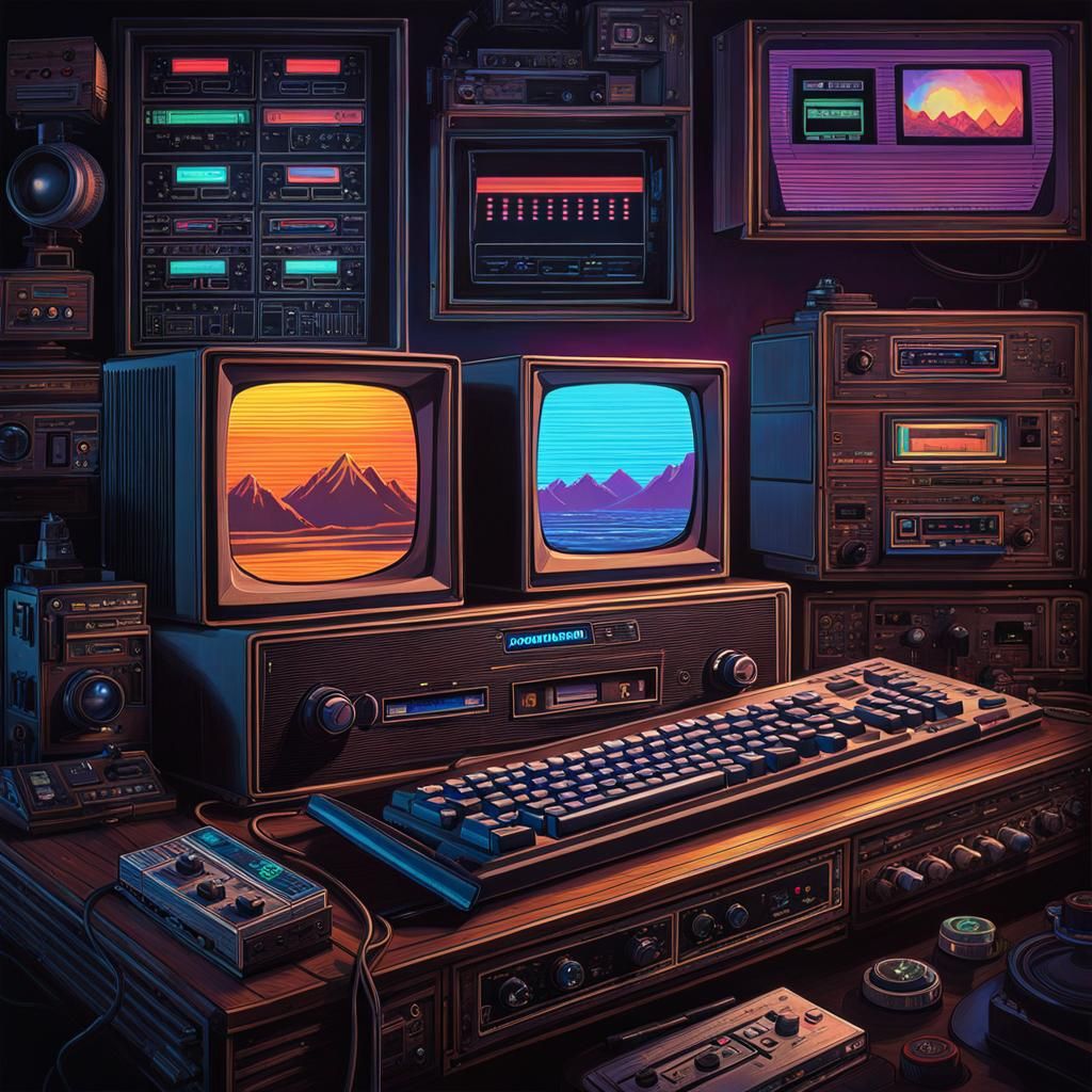 Steampunk Commodore C64 with Vaporwave Aesthetics