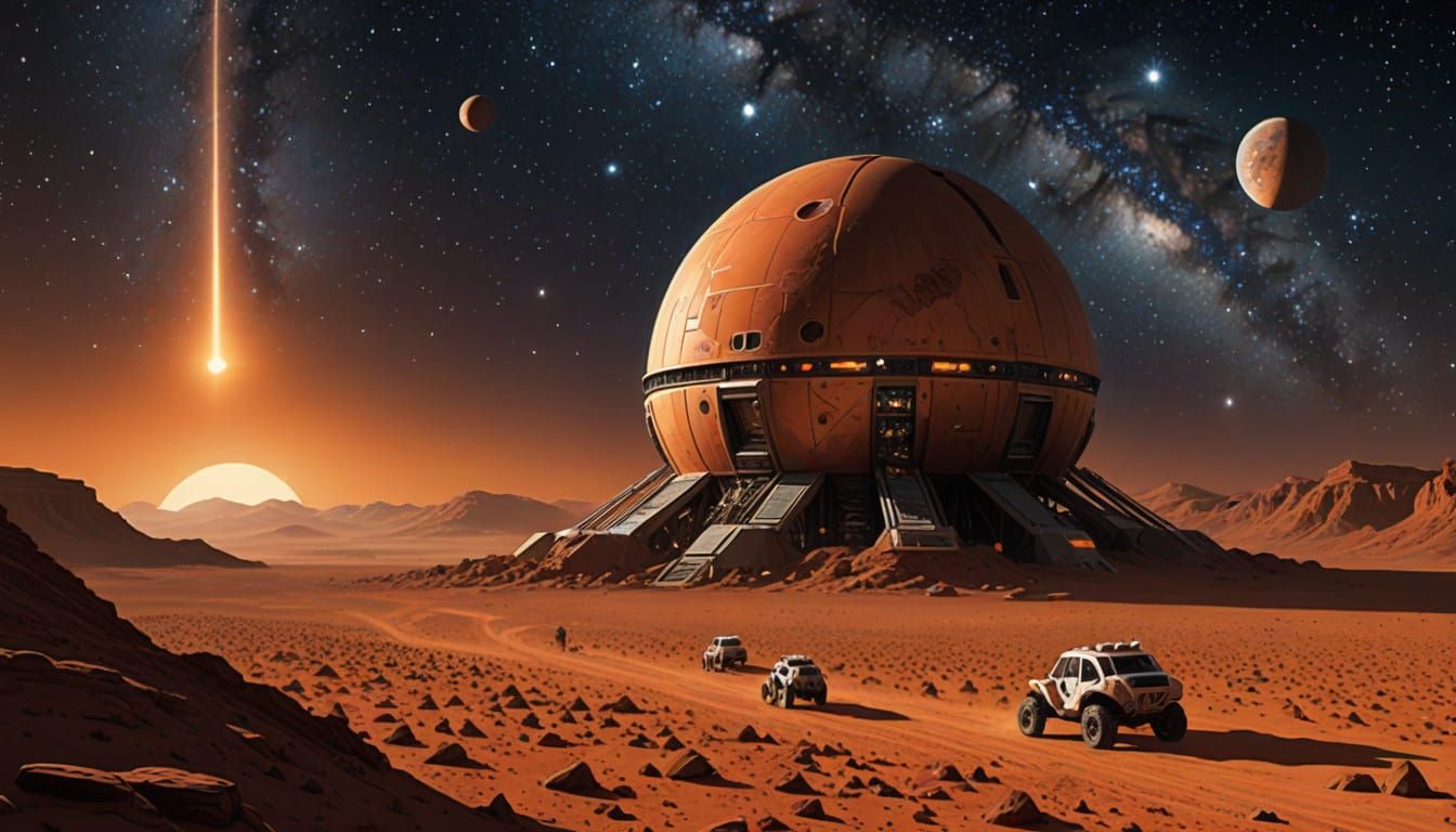 Cyberpunk Martian Organic Evolution in Bruce Timm Style