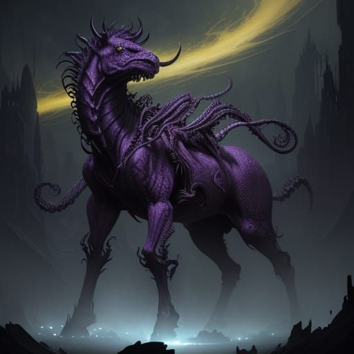 Ethereal Centaur of Darkness in Rich, Hyper-Realistic Style
