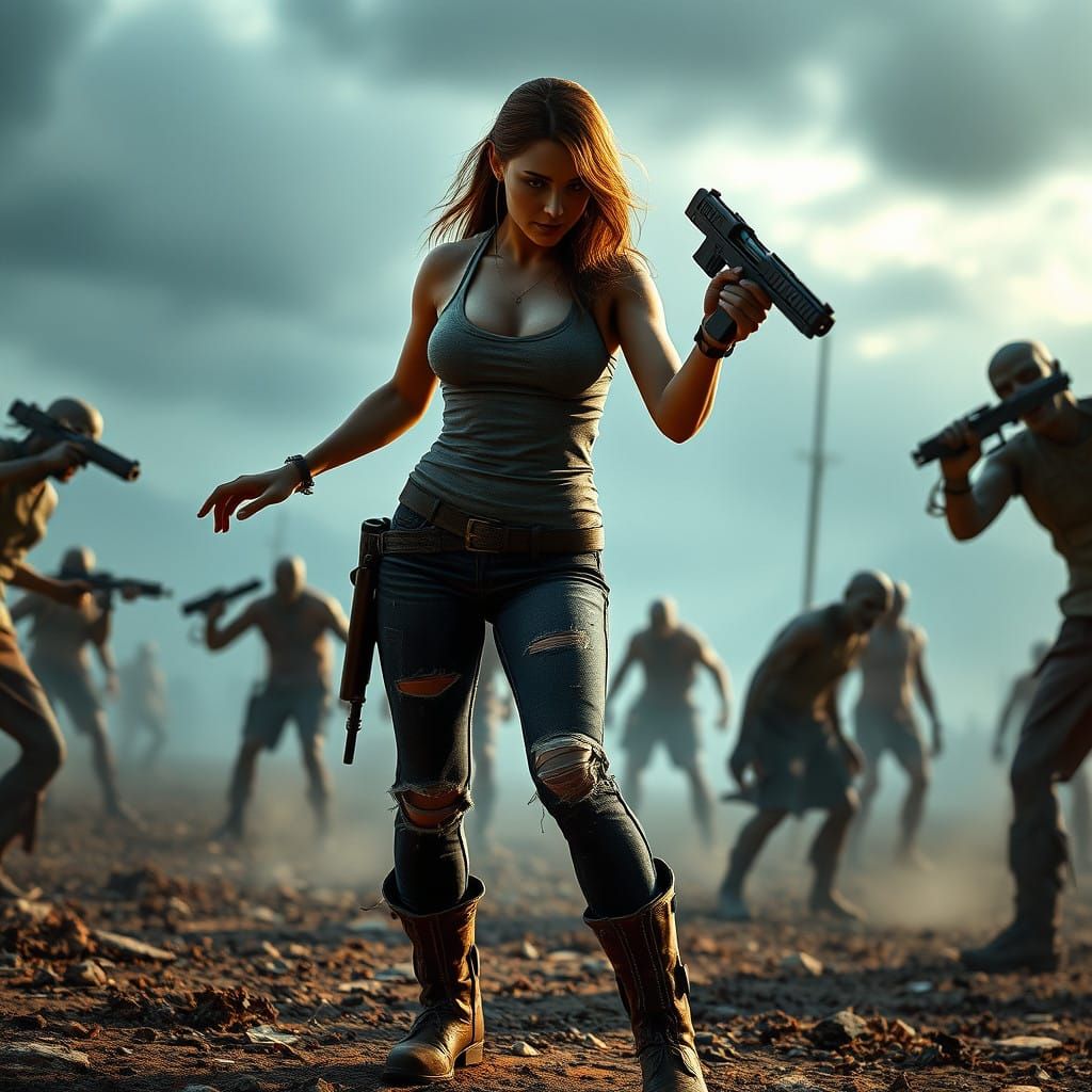 Post-Apocalyptic Female Warrior Fights for Survival