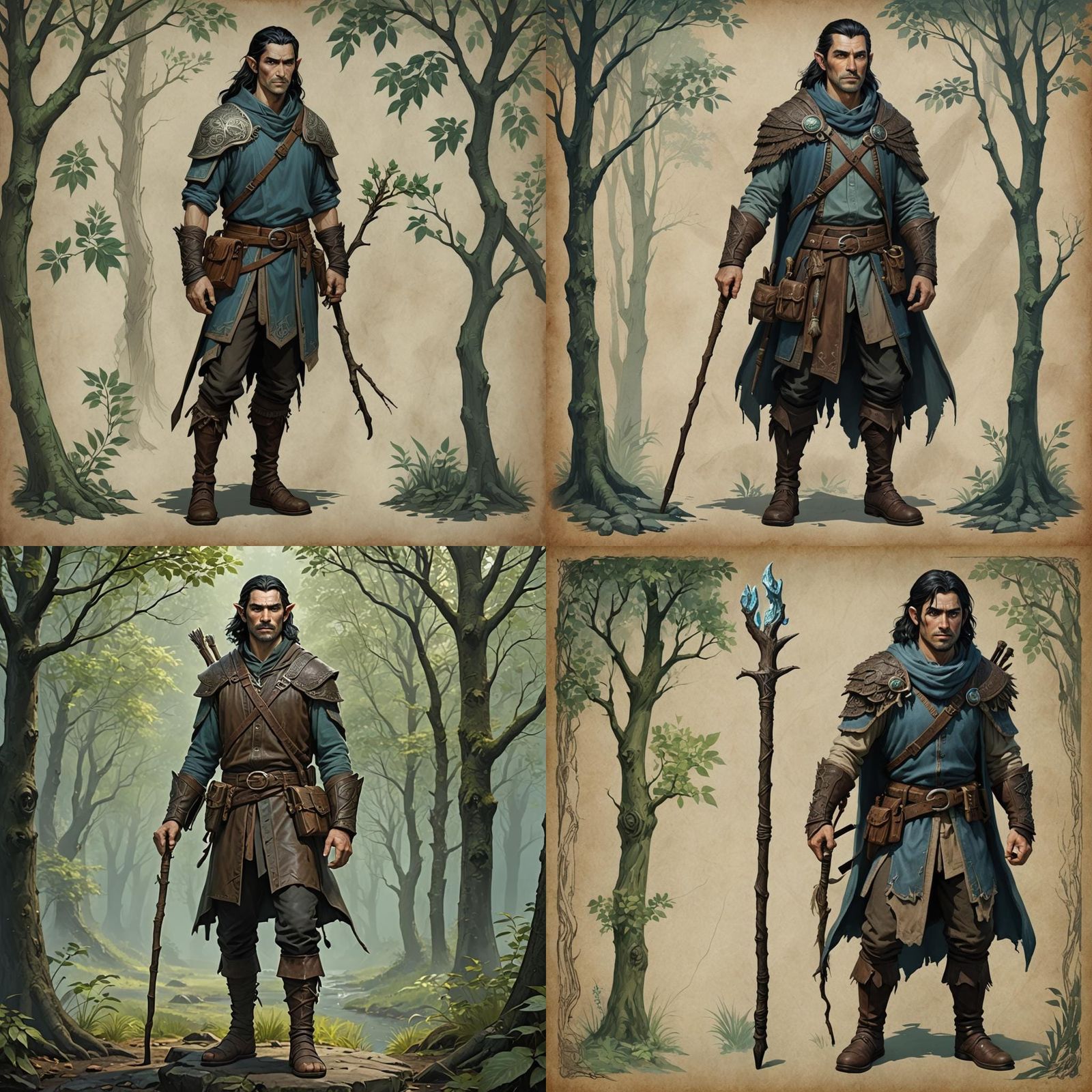 Fantasy Druid Portrait in Detailed Matte Painting Style