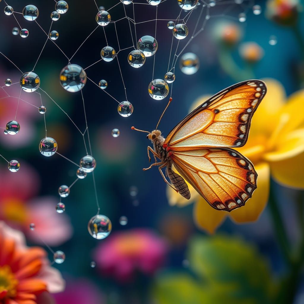 Dewdrop Utopia: A Macro Surreal Dreamscape