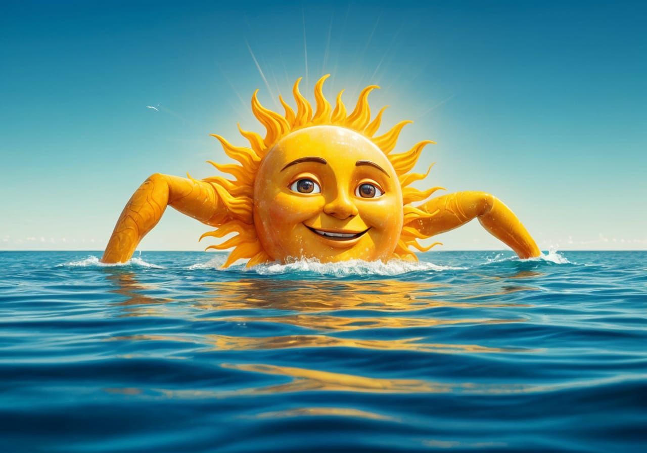 Radiant Sun Diver in the Ocean