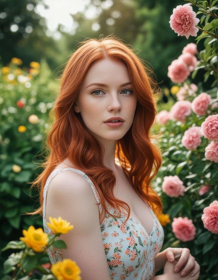 Ethereal Garden Goddess in Vibrant Bloom