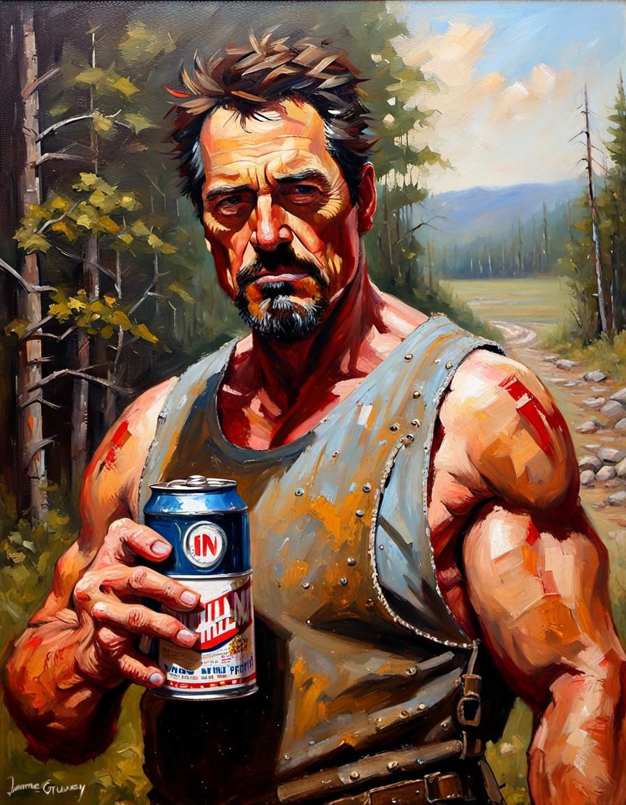Redneck Iron Man as Oil Painting by Gurney