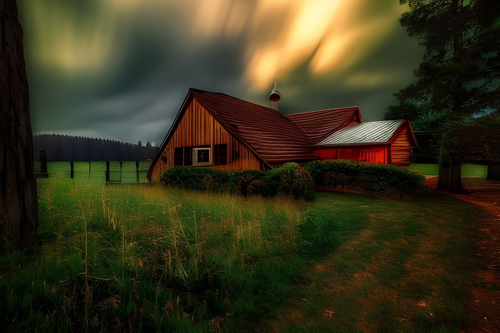 Terrifying Horror House Living Room with Demon, Hyperrealism