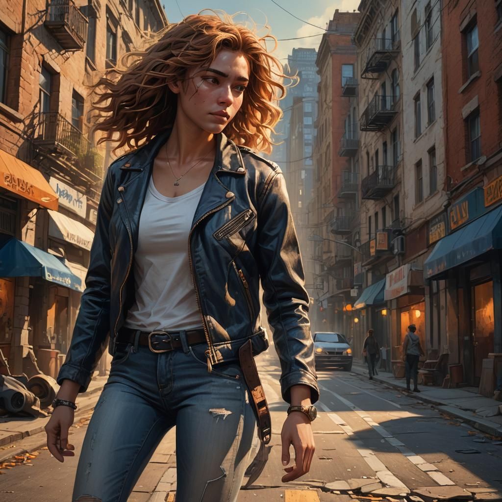 Atmospheric Evening Street Scene in Stylized Realism