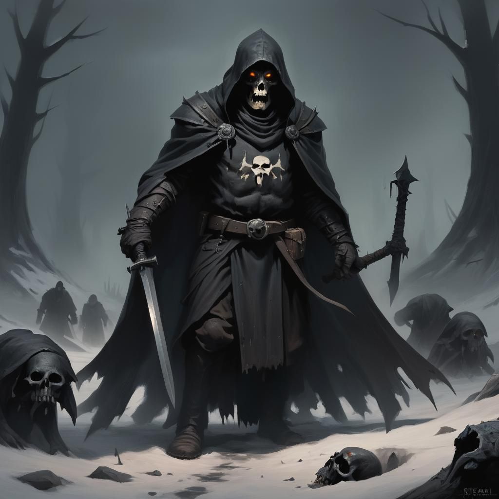 Grimdark Futuristic Cityscape Illustration