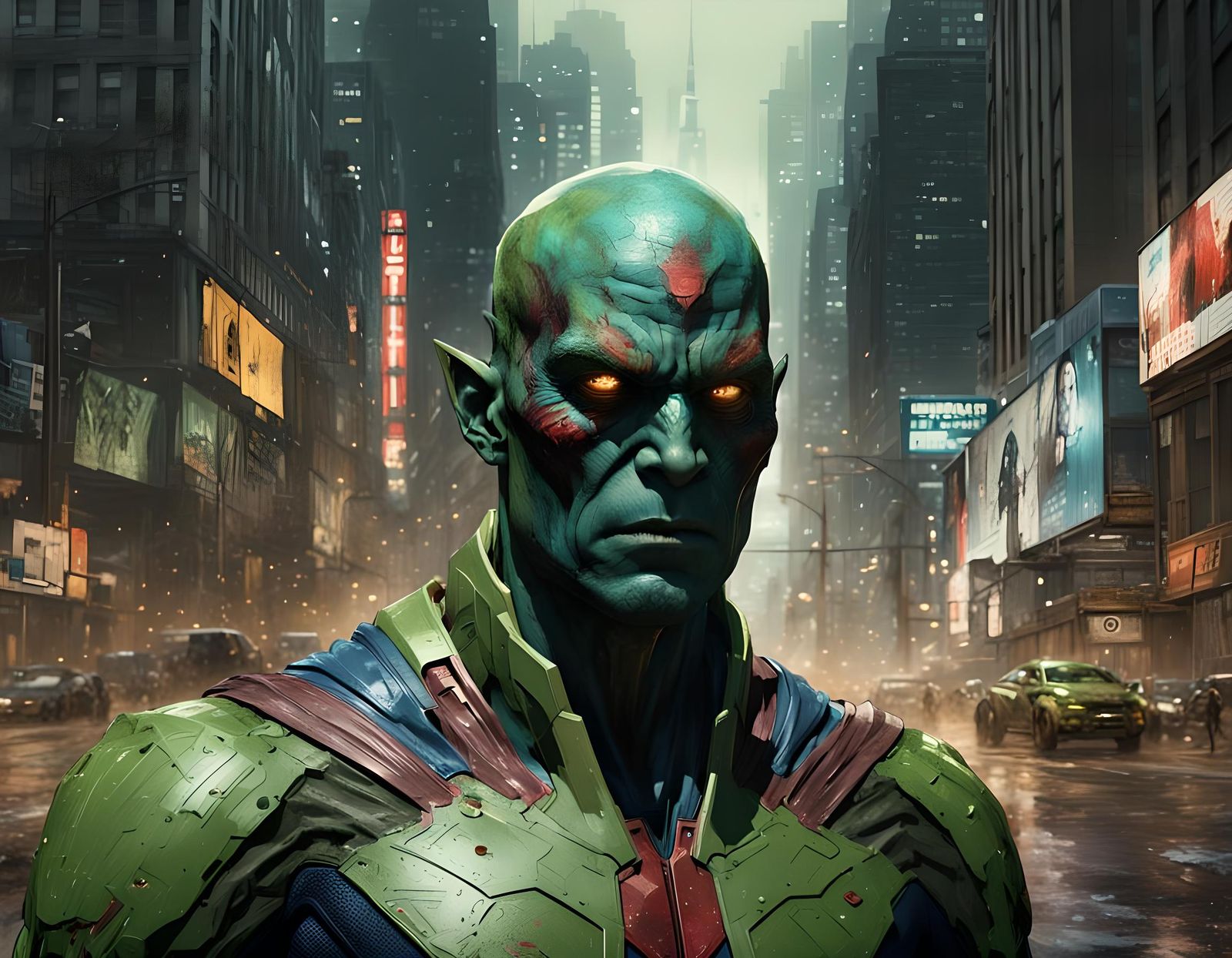 Martian Manhunter: Hyperdetailed Matte Painting