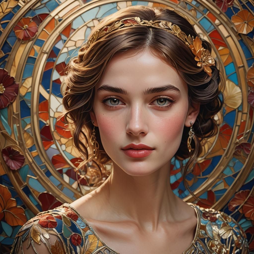 Stunning French Model in Luxurious Art Nouveau Setting