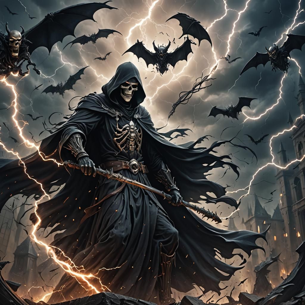 Dark Art Grim Reaper in Detailed Matte Painting