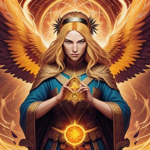 Tarot Reader at Crossroads with Phoenix Paths