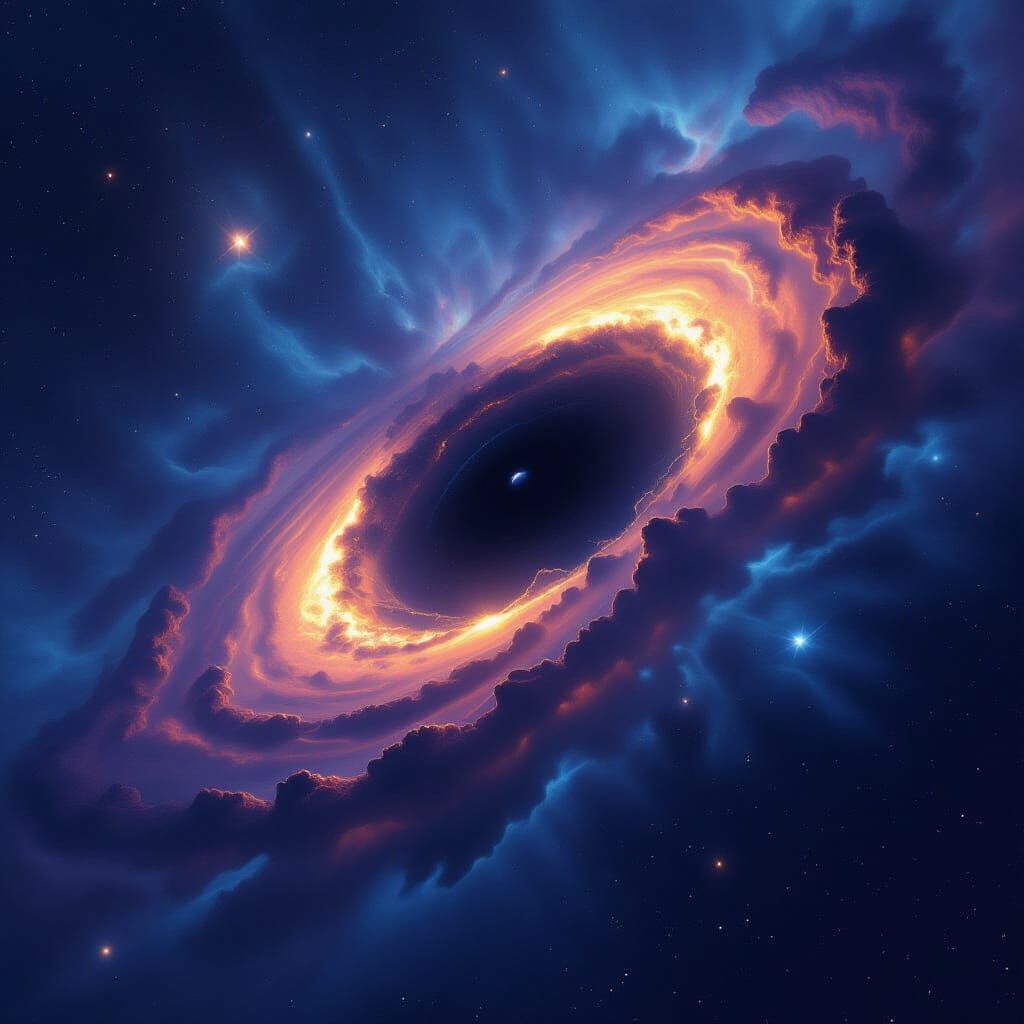 Supermassive Black Hole Devouring Celestial Bodies in Cosmic...