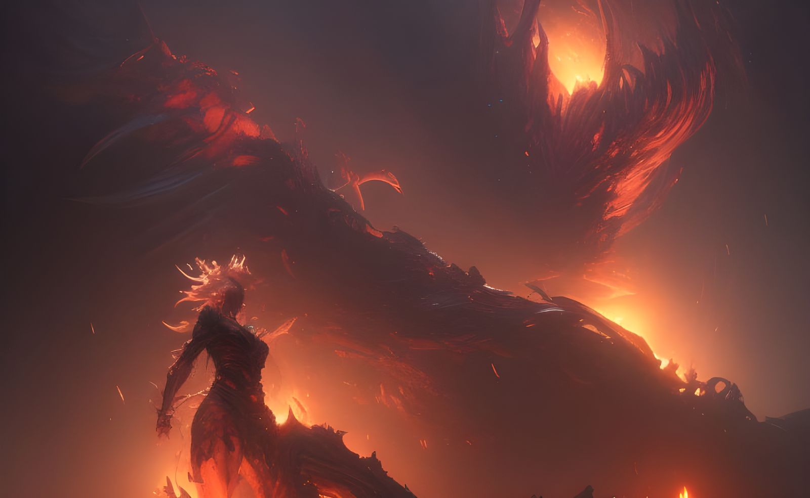 Fiery Mechanical Devil Hulk, Digital Art