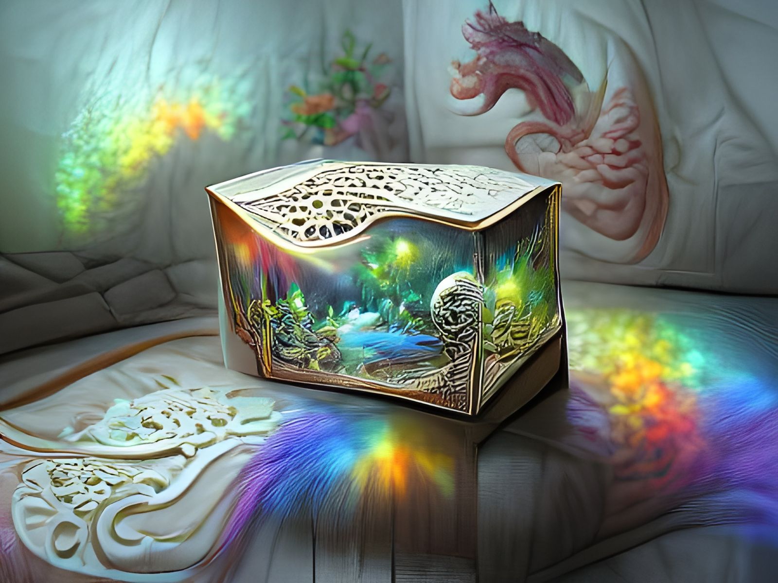 Magical Box of Dreams: Intricate Digital Pointillism