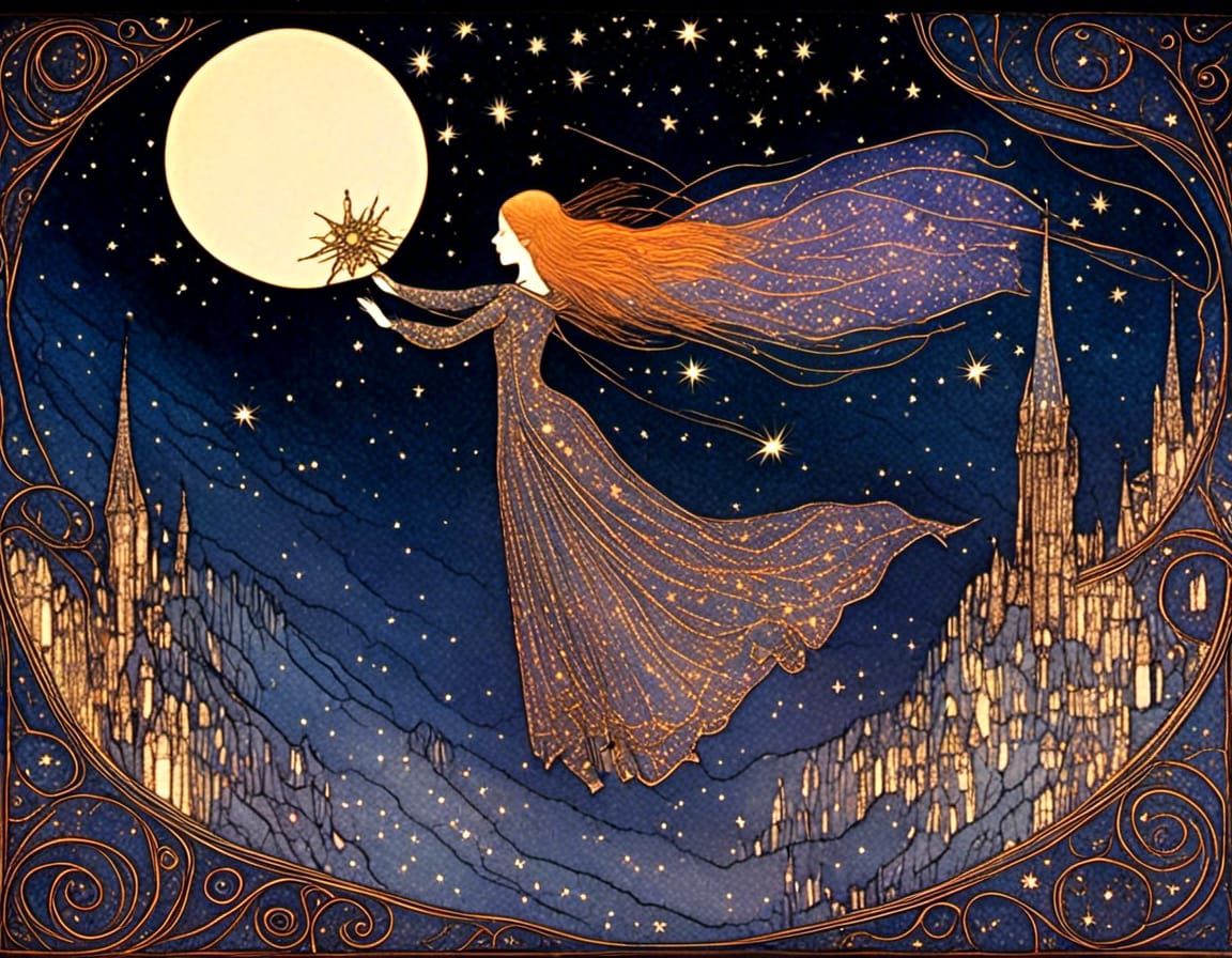 Shooting Star Storybook Illustration