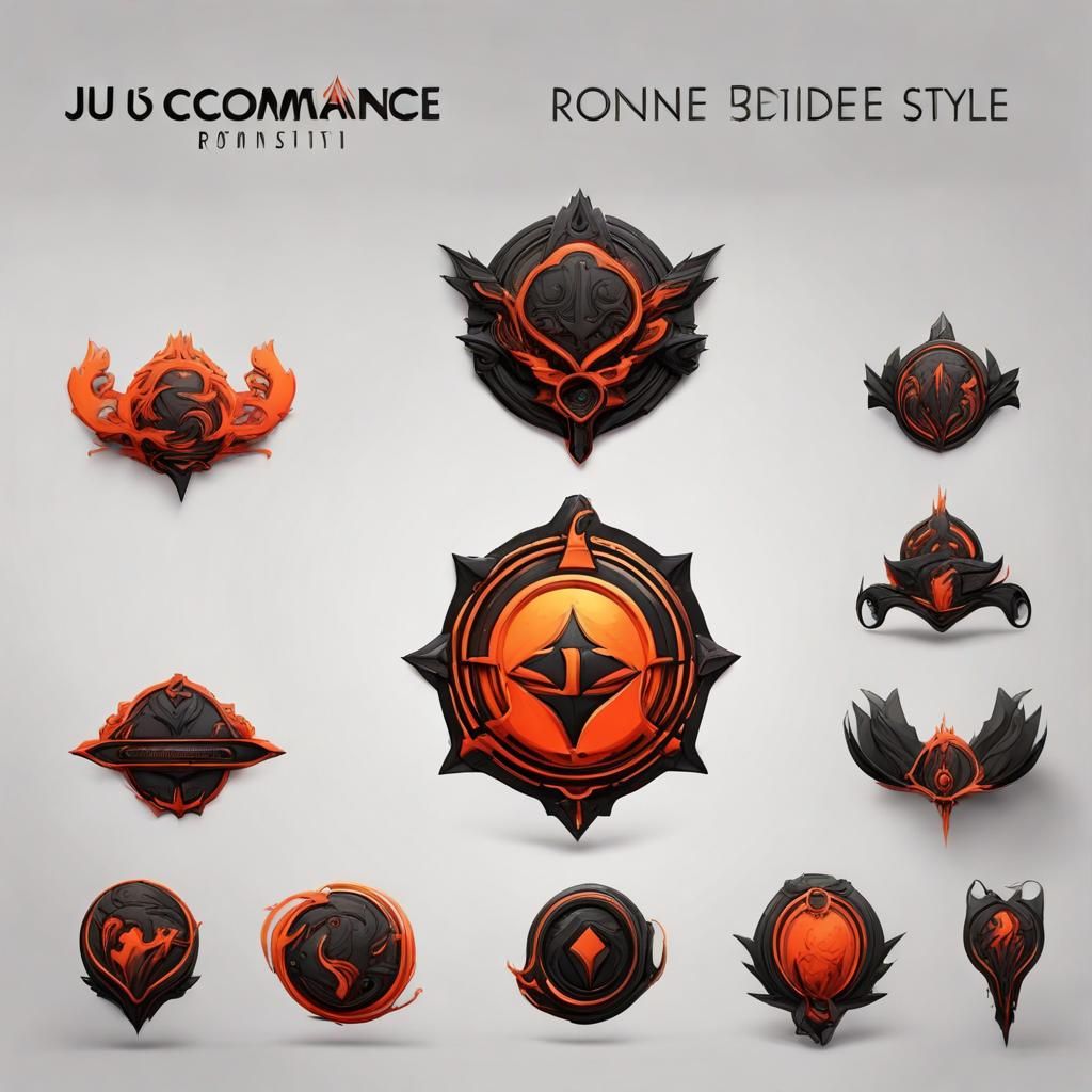 Cartoon Logo in Red Orange Black Comic Style