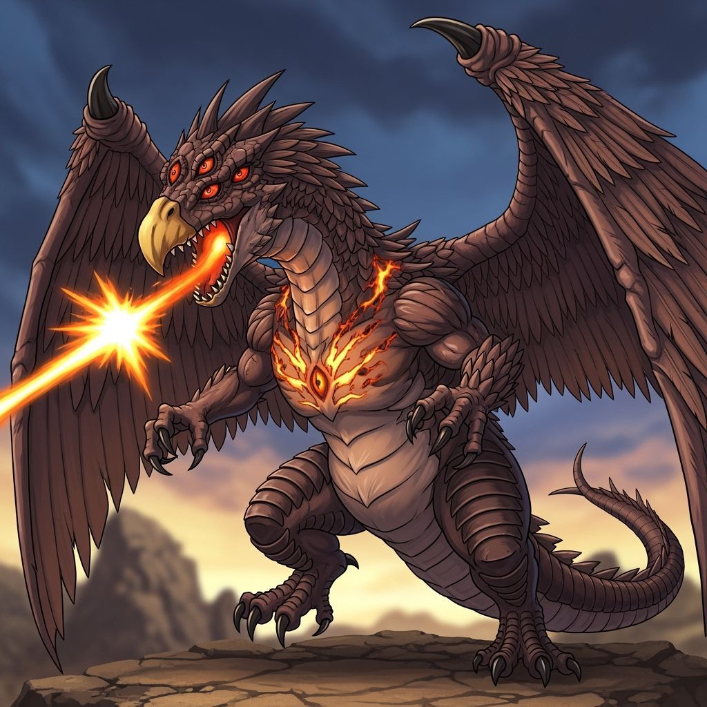 Gigantic Bio-Volcanic Terrafell Creature in Anime Style