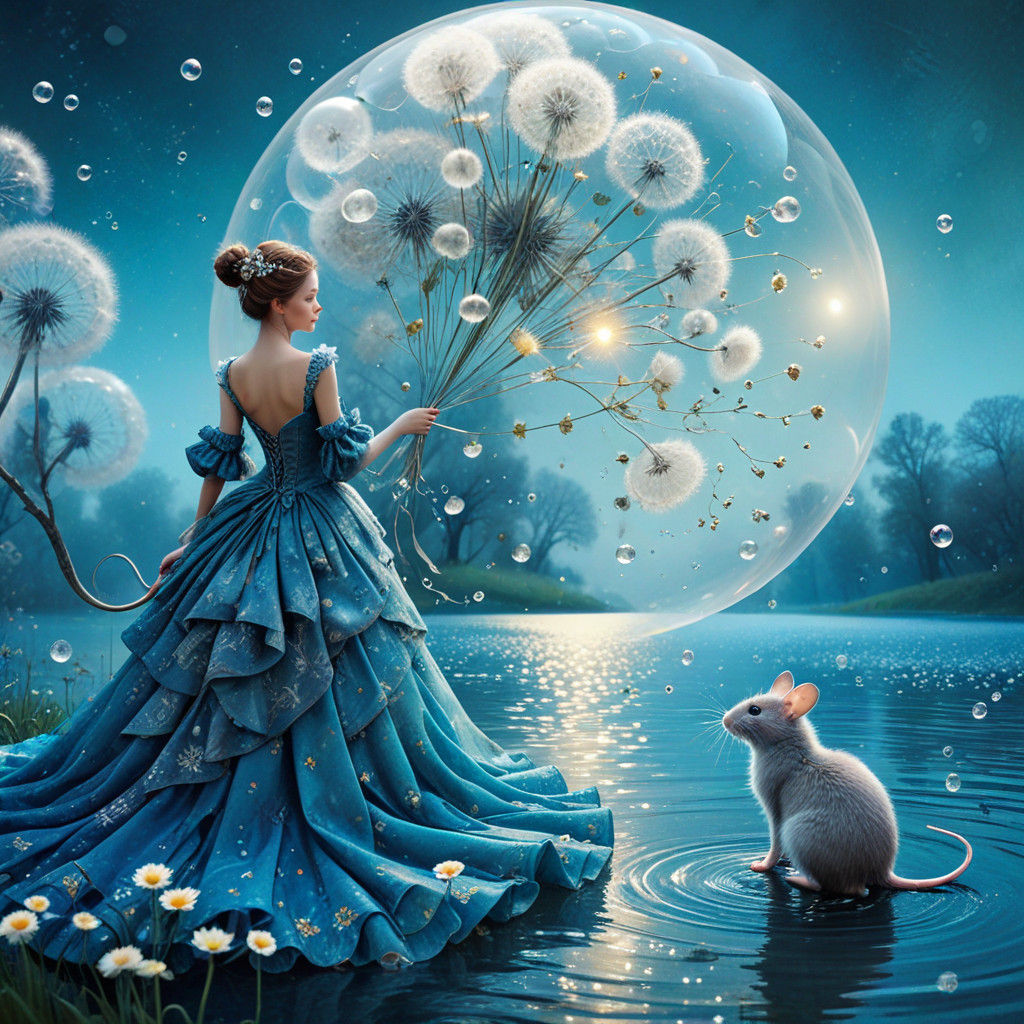 Enchanted Victorian Mouse in Whimsical Floral Wonderland