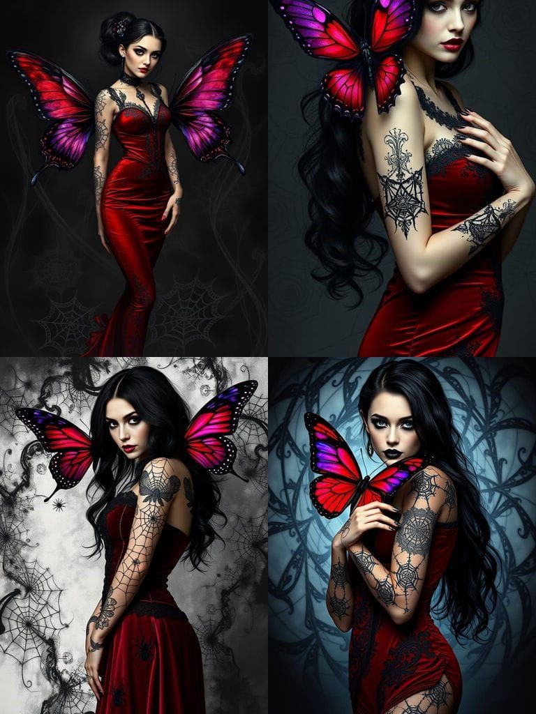 Gothic Goddess in Velvet Red