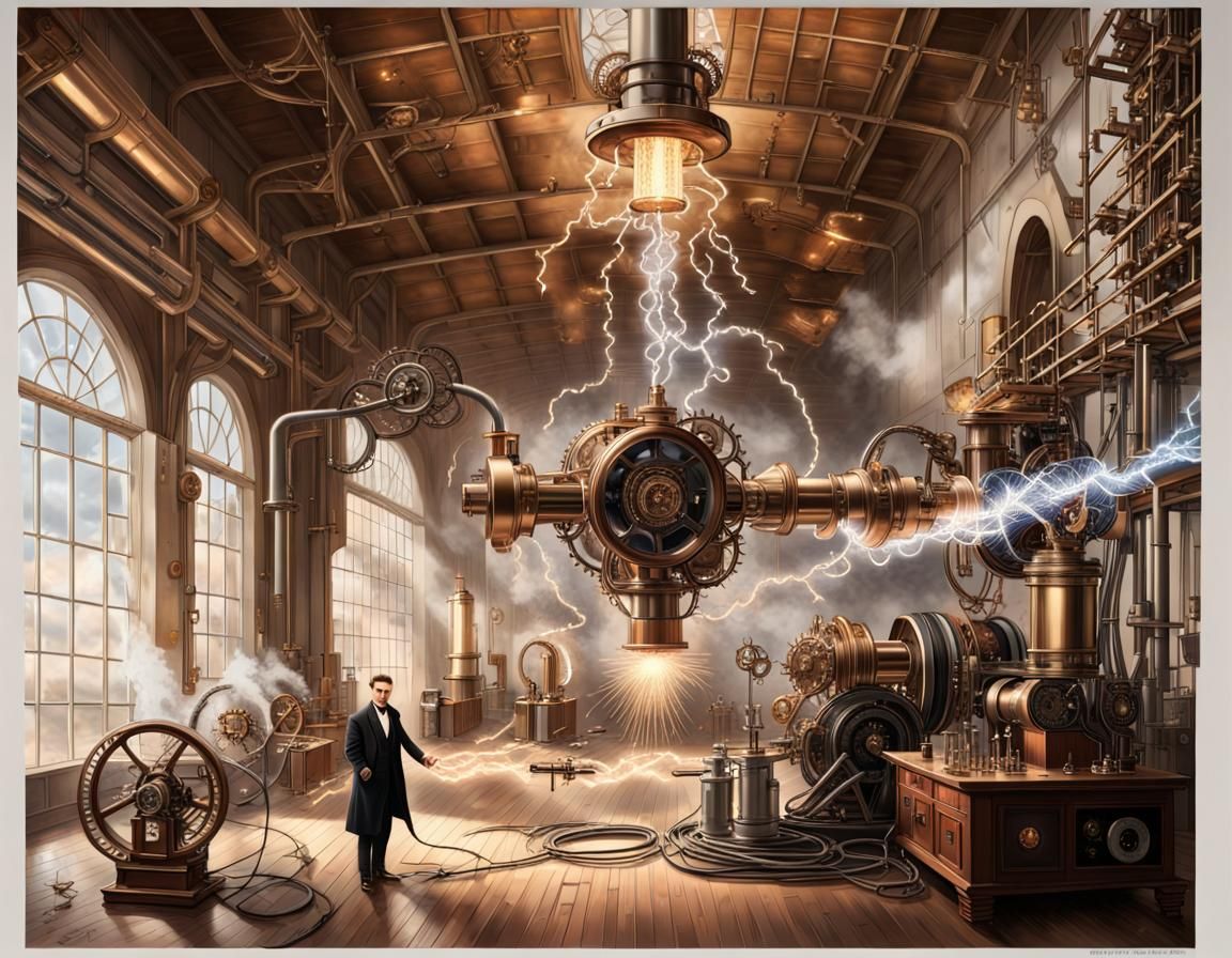 Nikola Tesla's Steampunk High Voltage Inventions