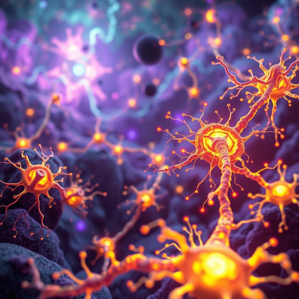 Microscopic Cosmic Landscape of Neurons and Energy Lines