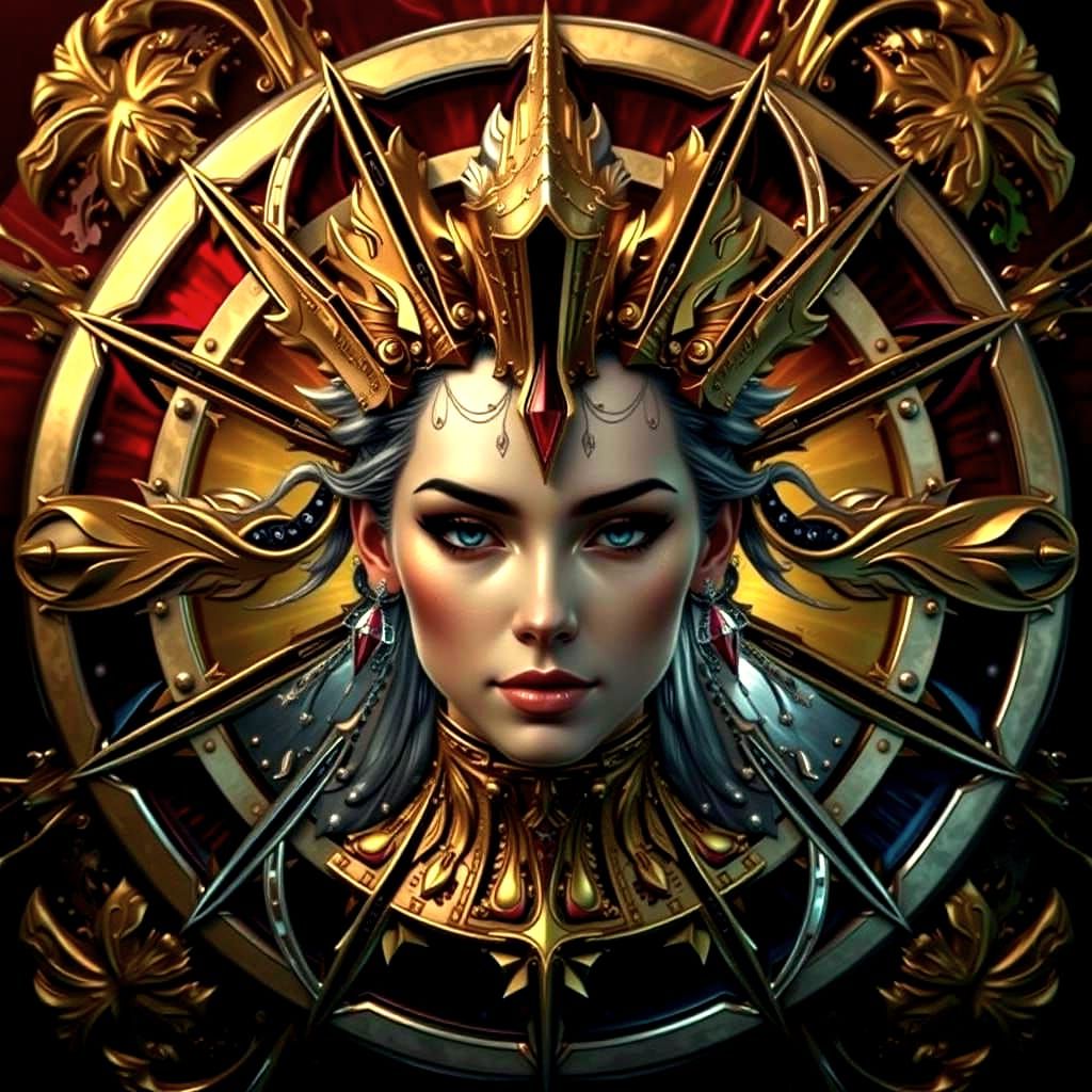 Photorealistic Portrait with Vibrant Colors and Gold Jewelry