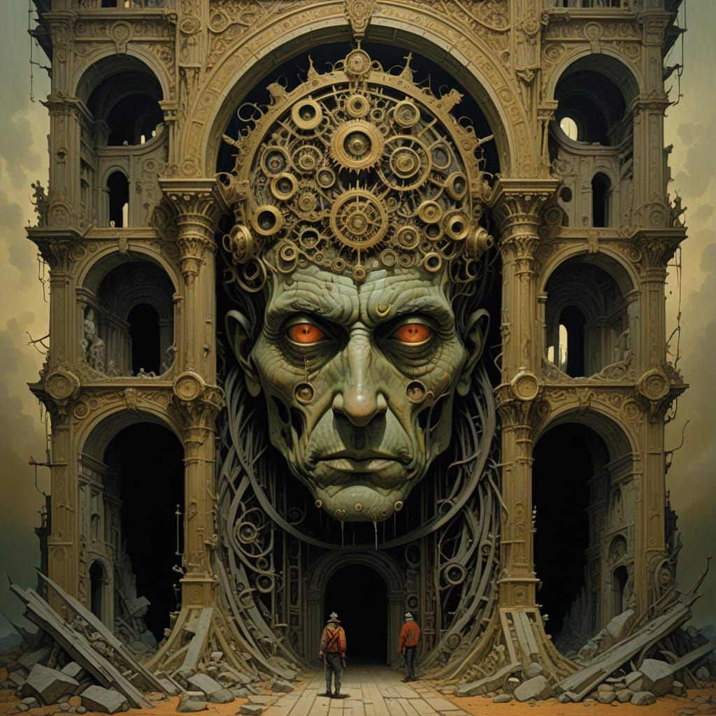 Surreal Dystopian Visions in a Cyberpunk Aesthetic