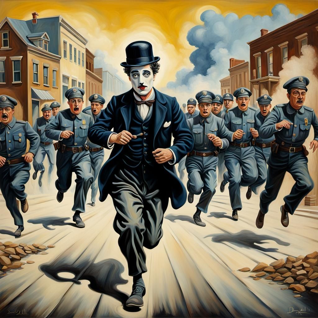 Chaplin's Surreal Escape: Dali-esque Midwestern Chase
