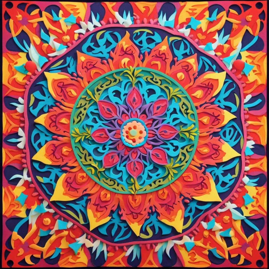 Vivid Papercut Mandala Art