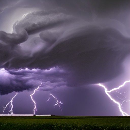 Stormy Plains with Tornado and Dragon Wings