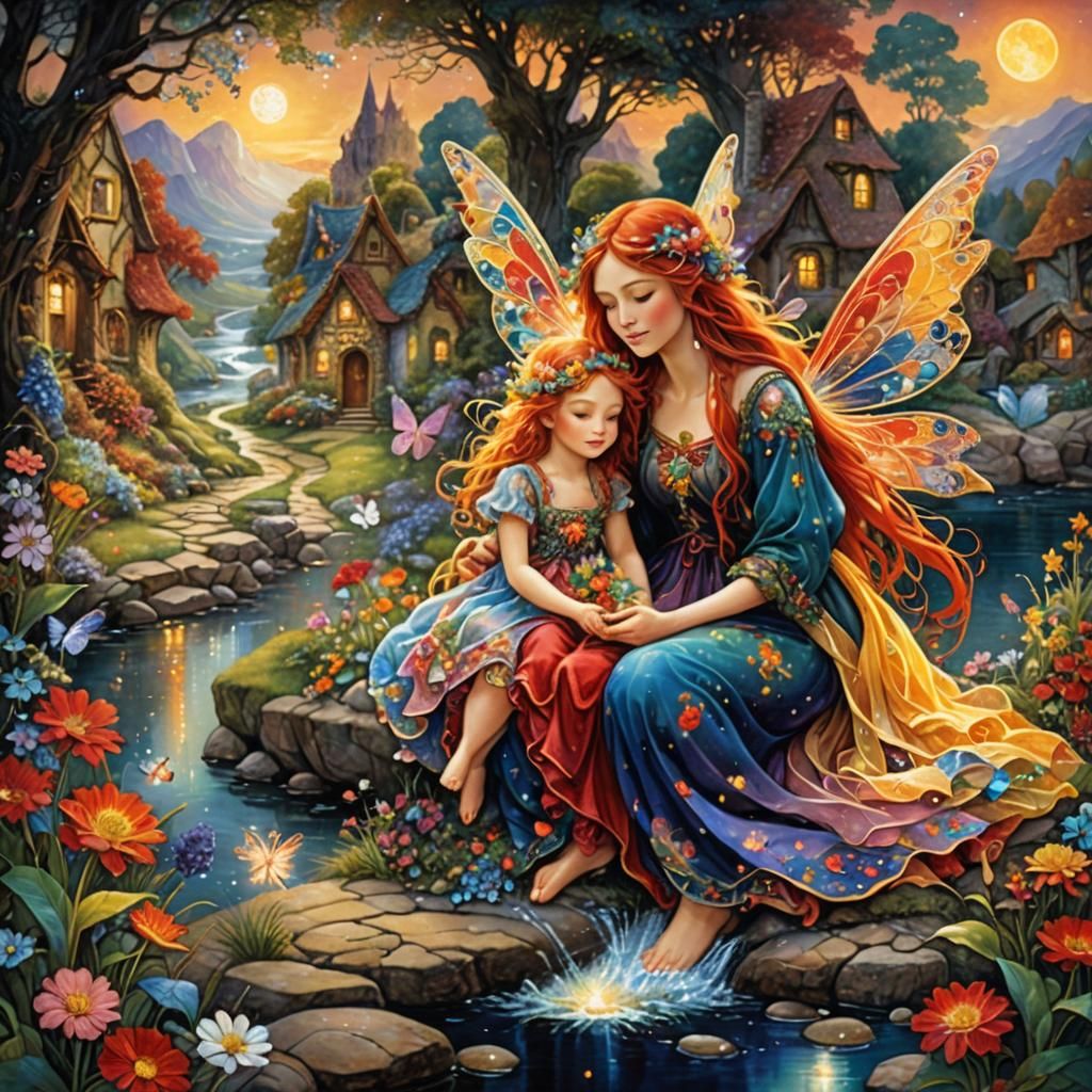 Fairies by the River: A Digital Painting