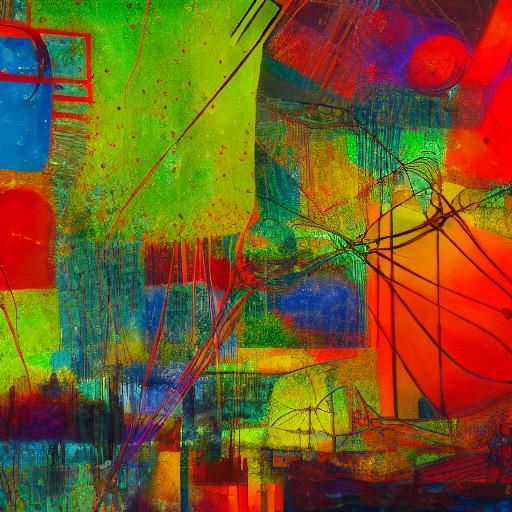 Surreal String Pigs in Deep Space: Mixed Media Collage