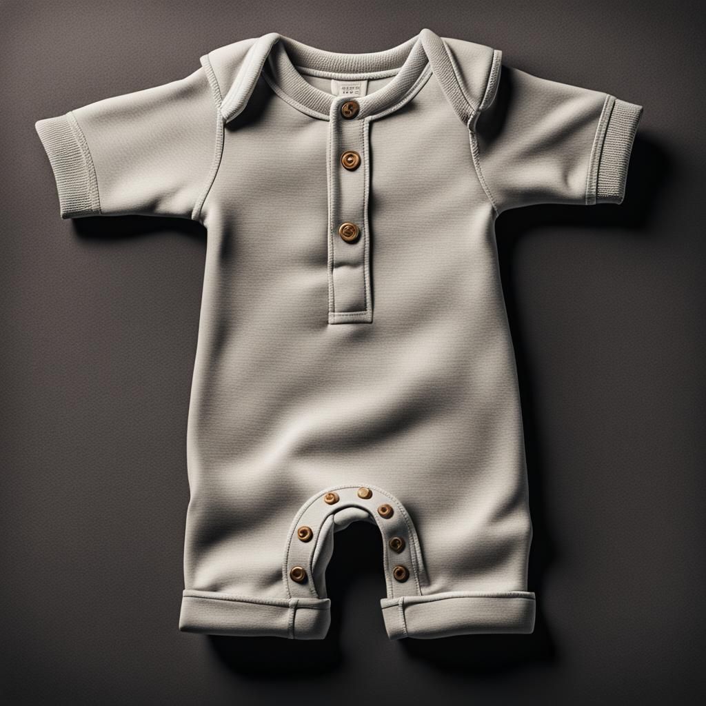 Hyperrealistic Onesie Mockup in Flat Lay Photo