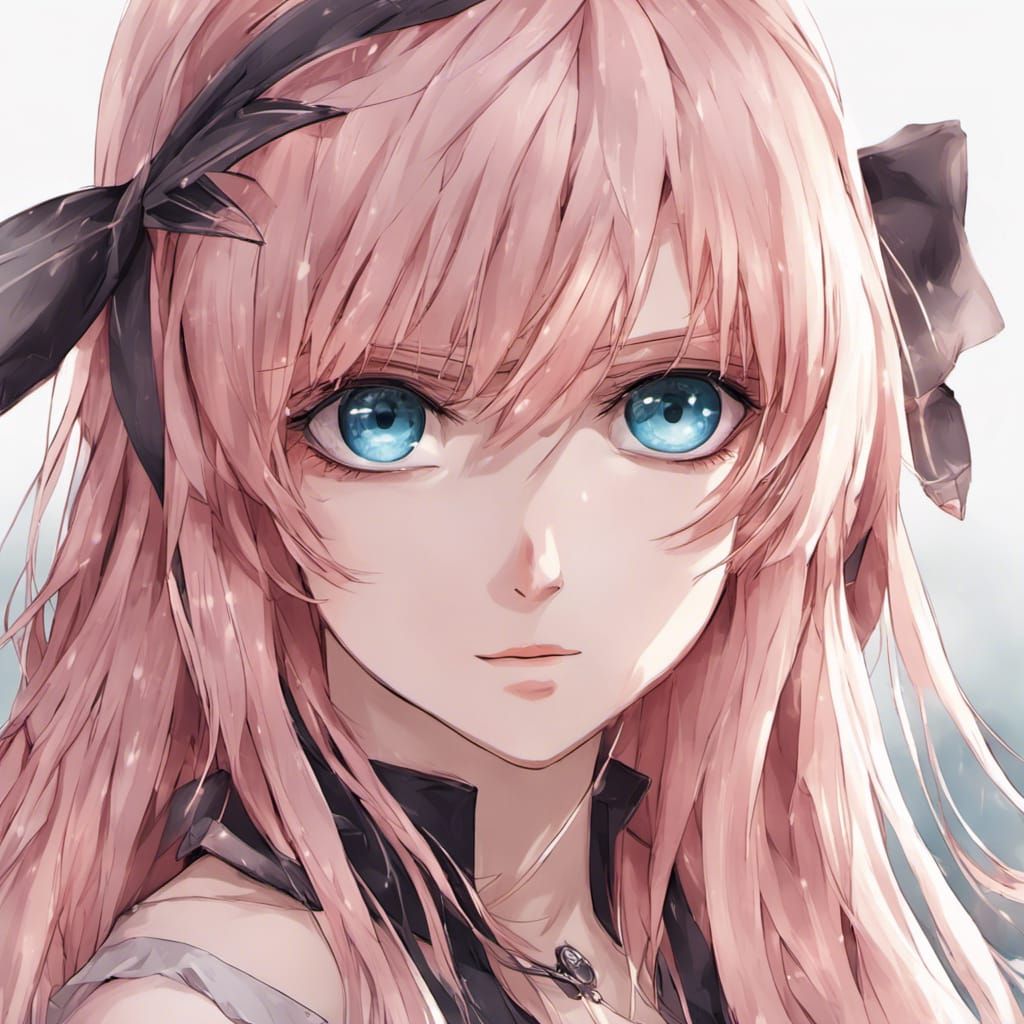 Anime Portrait of Megurine Luka in Manga Style