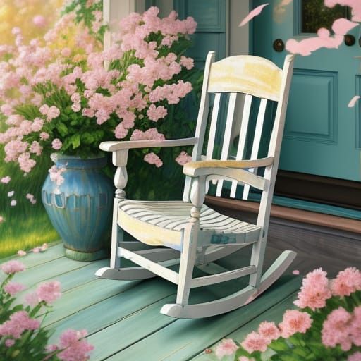 Futuristic Rocking Chair Dances in Impressionist Style