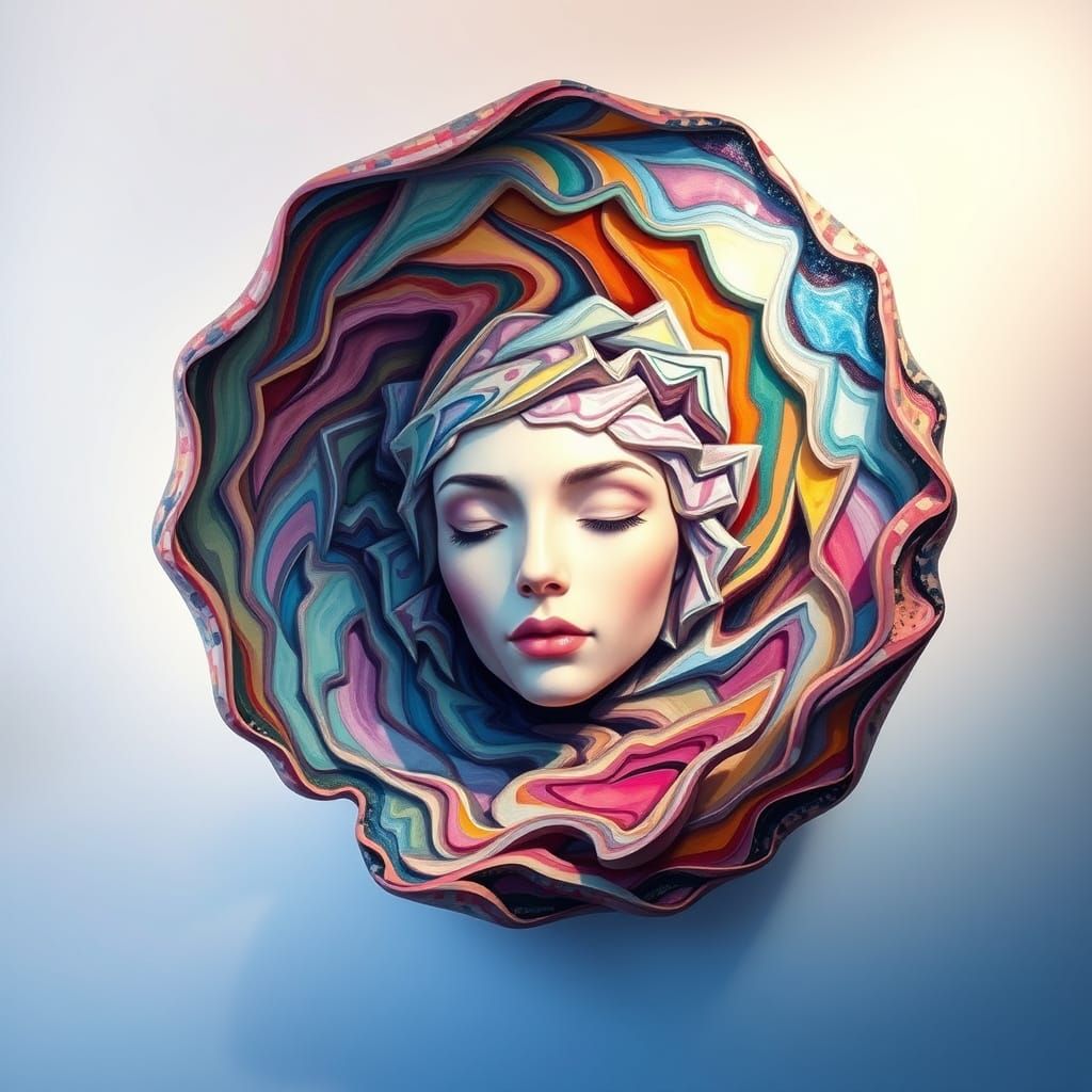 Mineral Serenity: Abstract Sculpture in Pastel Hues